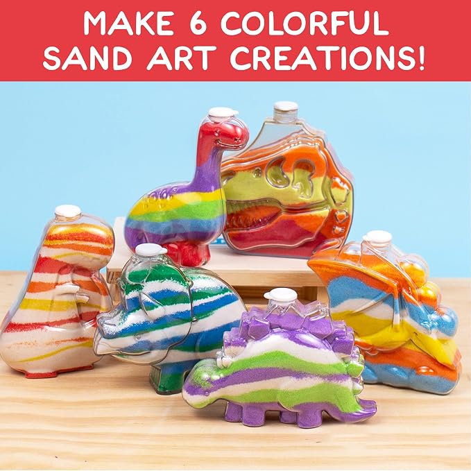 Made By Me Create Your Own Dinosaur Sand Art by Horizon Group USA, Includes 6 - Image 3