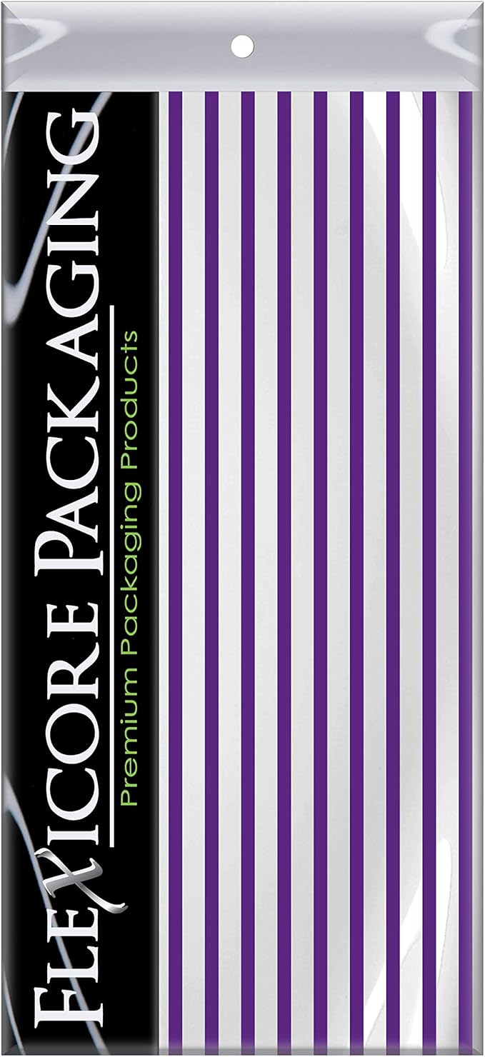 Flexicore Packaging Puple Pin Stripe Print Gift Wrap Tissue Paper Size: 15 Inch X 20 Inch | Count: 100 Sheets | Color: Purple Pin Stripe