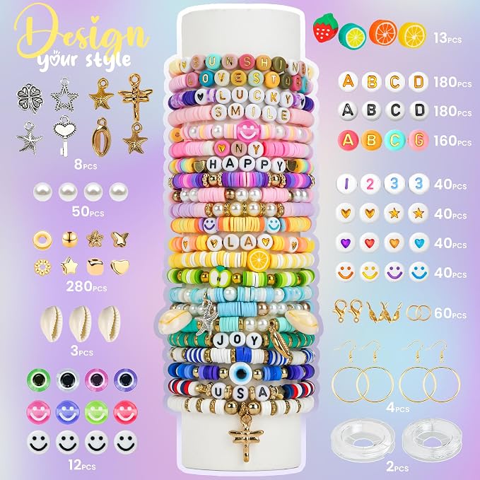 Sunlode 30, Beads for Bracelets 6 Boxes Bead for Jewelry Making Kit Friendship - Image 3