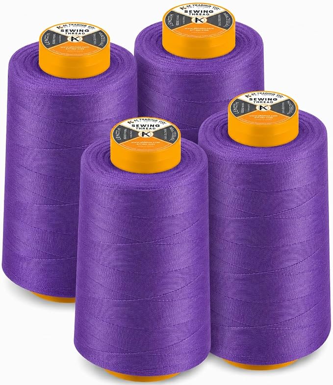 AK Trading 4-Pack Purple All Purpose Sewing Thread Cones of High Tensile by Fabrics%7CEventDecor%7CCrafts%7CUpholsteryFoam