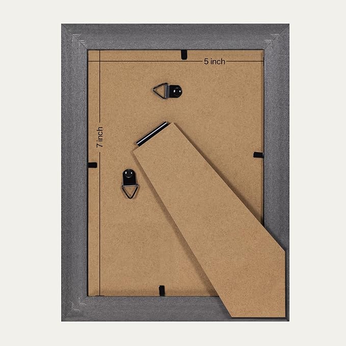 eletecpro 5x7 Vintage Picture Frame, Glass Cover, Horizontal or Vertical - Image 4