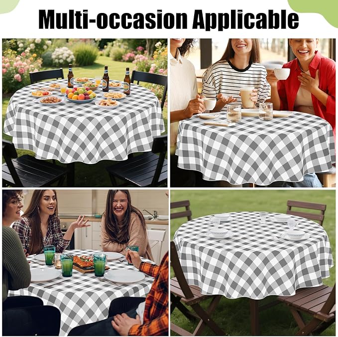 Smiry Oval Table Cloth, Waterproof Vinyl Tablecloths - Image 6