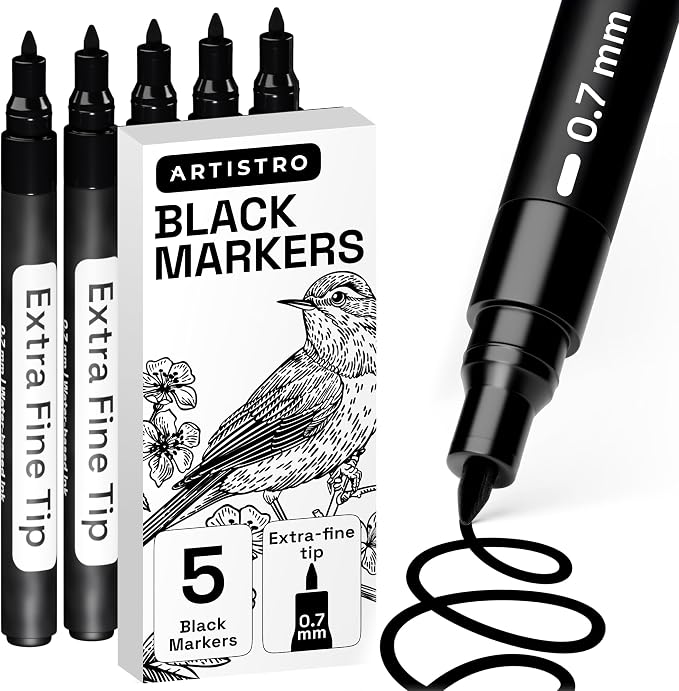 ARTISTRO 5 Black Paint Pen for Rock, Painting by ARTISTRO