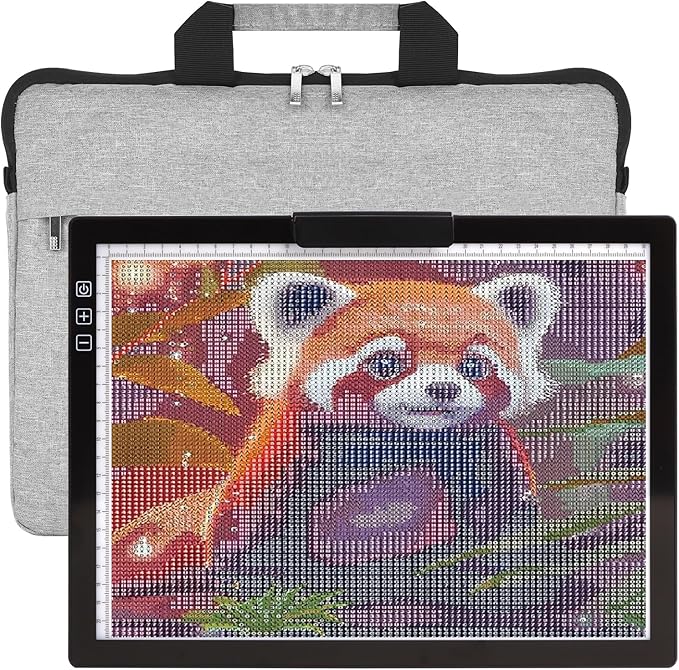 HIUKCOLED Rechargeable A4 Light Pad, Battery Powered Light Board with Carry Bag, Built-in Top Clip＆Stand, Stepless Dimmable＆6-Level Brightness Adjustable, Wireless LED Tracing Box for Weeing Vinyl
