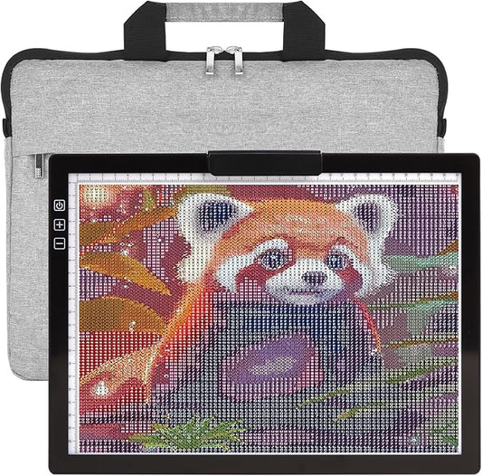 HIUKCOLED Rechargeable A4 Light Pad, Battery Powered Light Board with Carry Bag, Built-in Top Clip＆Stand, Stepless Dimmable＆6-Level Brightness Adjustable, Wireless LED Tracing Box for Weeing Vinyl