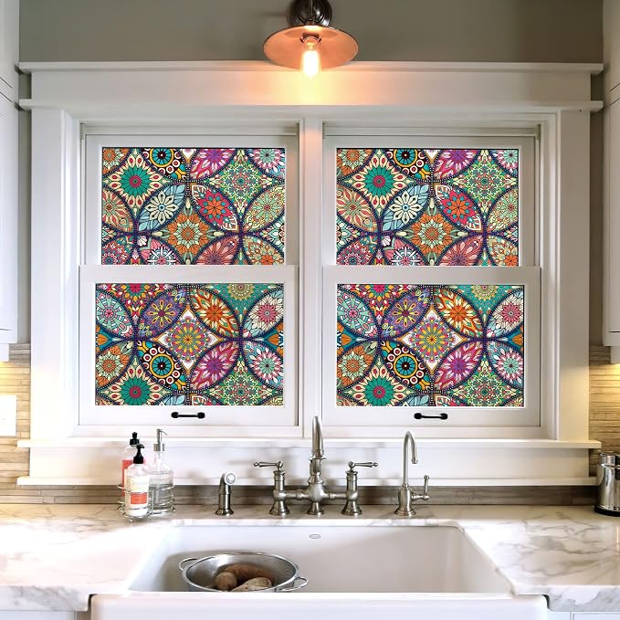 JiffDiff Window Privacy Film Frosted Glass Stain Stickers Boho Decorative - Image 8