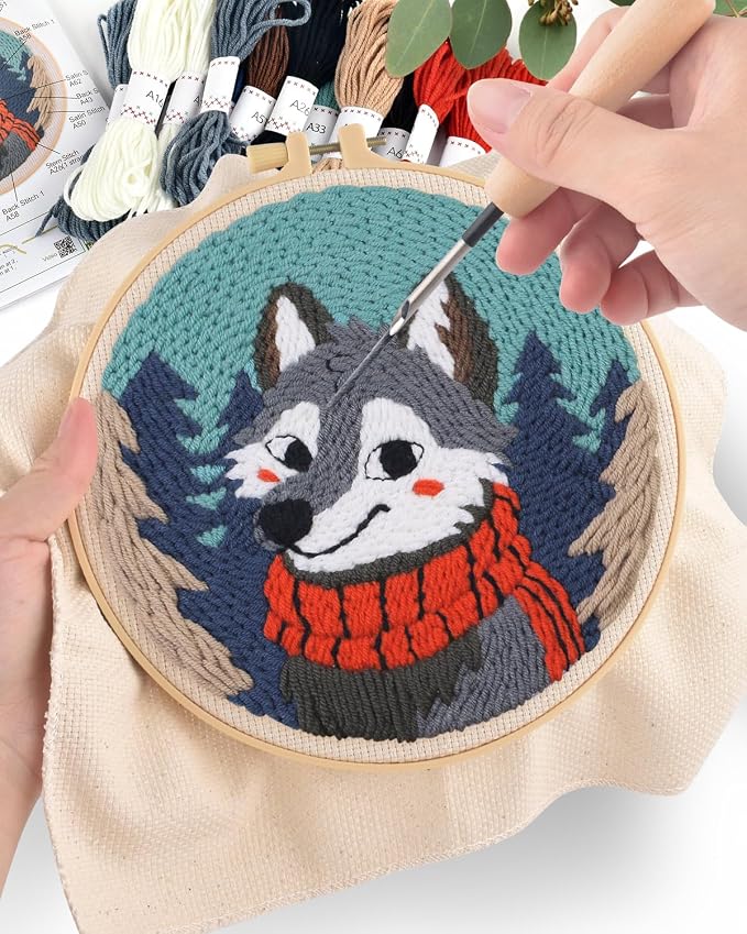 ERKOON Punch Needle Kit for Beginners Adults, DIY Easy Animal Embroidery Set - Image 5