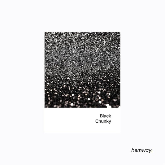 Hemway Polyurethane & Epoxy Resin Glitter 100g / 3.5oz Metallic Crystal Flake Additive for Flooring Jewelry Tumblers Glass Pigment - Chunky (1/40" 0.025" 0.6mm) - Black