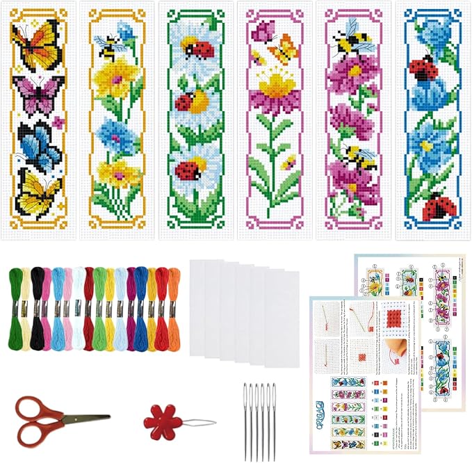 ORIGACH 6 Pcs Cross Stitch Bookmark Kit by ORIGACH