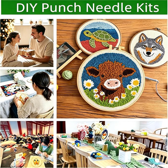DIY Punch Needle Kits Happy Easter Rabbit and Eggs - Image 6
