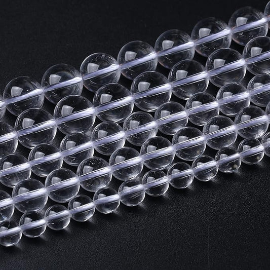 AAAAA Natural Clear White Crystal Quartz Beads Round Loose Spacer Beads for Jewelry Making DIY Bracelets Crystal Energy Healing Power Stone 60pcs 6mm 15 Inch