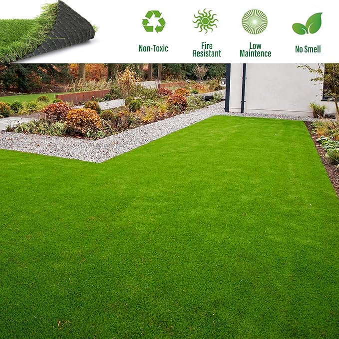 Artificial Grass Rug Outdoor Indoor 2FTX26FT Fake Grass Carpet Green Synthetic - Image 7