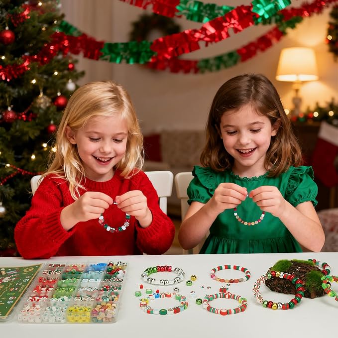 Gionlion Christmas Beads Bracelet Making Kit, Holiday DIY Craft - Image 6