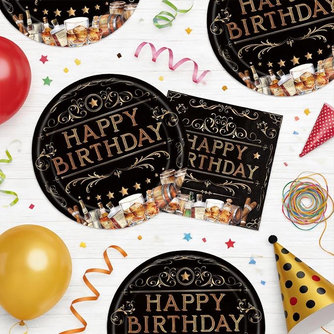 40Pcs Whiskey Birthday Plates Napkins - Image 5