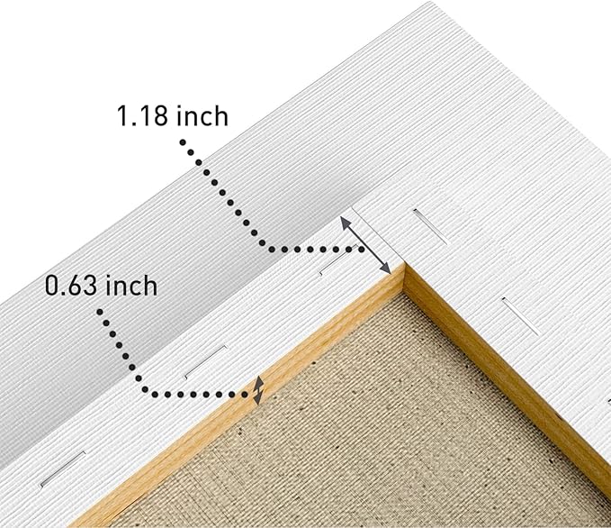 GOTIDEAL Stretched Canvases for Painting, 16x16 Inch Set of 7, Primed White - 100% Cotton Blank Art Square Canvas Boards for Painting for Acrylic Pouring, Oil Paint Dry & Wet Art Media