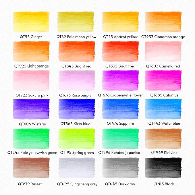 24 Colors Blendable Watercolor Markers 2025 Upgrade Double Tip Paint Pens with 1 Water Brush Pen Water Based Coloring Pens Drawing Markers Set with Flexible Brush Tip for Artists and Beginners