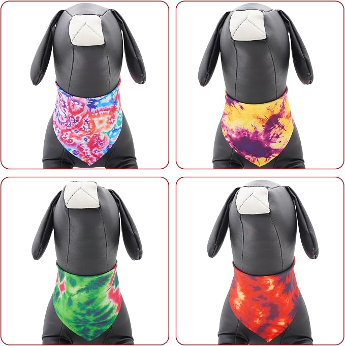 30 Pcs Tie Dye Dog Bandanas for Small Dogs Medium Stitch Dog Bandana Bulk - Image 4