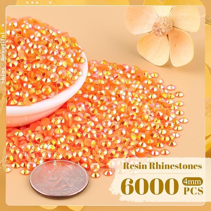 6000PCS 4mm Resin Jelly Rhinestones in Bulk, Bedazzling Flatback Crystals - Image 2