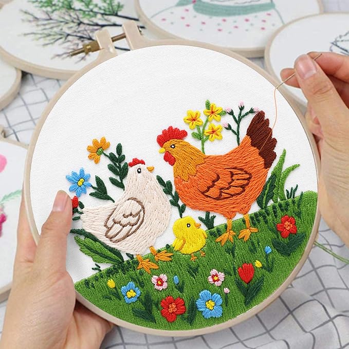 Louise Maelys 3 Packs Chicken Embroidery Kit - Image 4