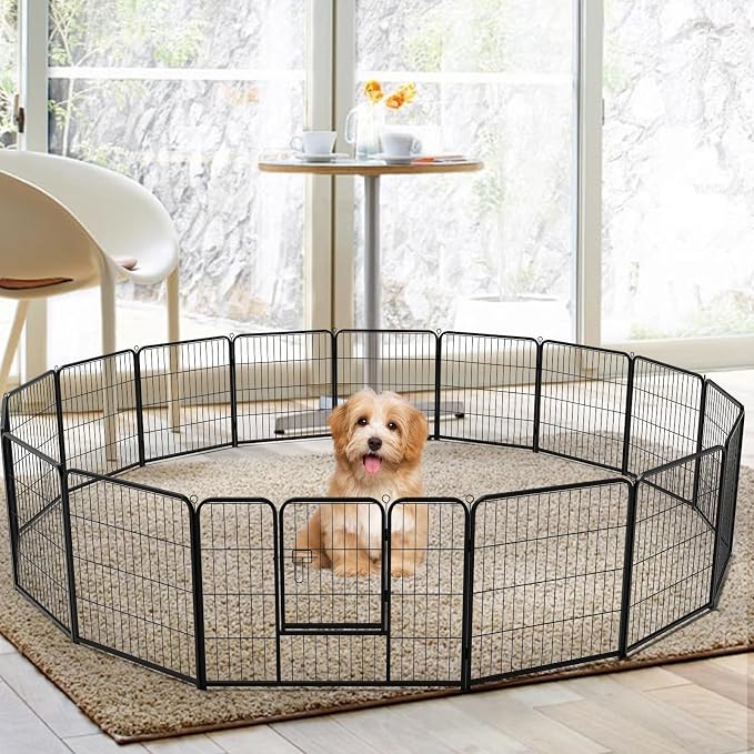 NEWBULIG Dog Playpen 16 Panels 24" Height Foldable Heavy Duty Metal Dog - Image 6