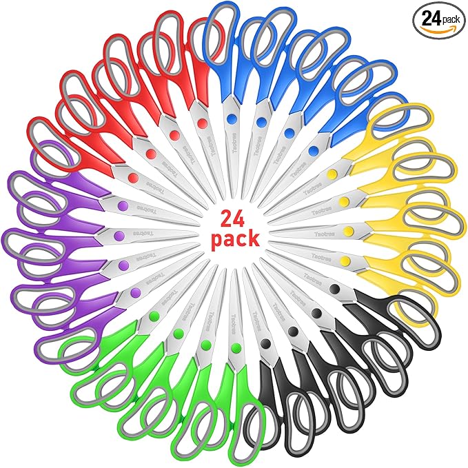 Scissors Bulk Set of 24-Pack, Taotree 8"Scissors All Purpose Heavy Duty | Sharp by Taotree