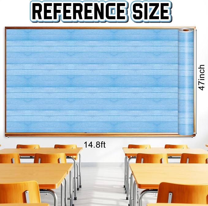 Inkspire Light Blue Wood Bulletin Board Paper Roll, 14.8FTx47IN Large Reusable - Image 2