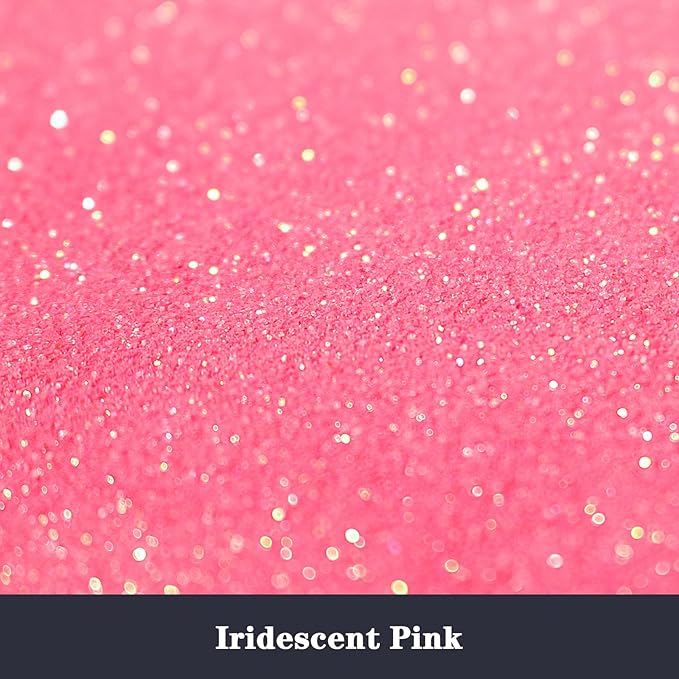 High Capacity 260g Iridescent Fine Glitter Shaker Bottle for Epoxy Resin DIY Craft, Rainbow Nail Art Face Body Tumbler Making (IRI Pink)