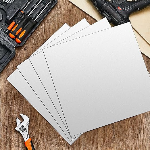 Hicarer 1 Pcs Mild Steel Sheet Cold Rolled 18 Gauge Metal Plate Weldable Metal Sheets for Professional Industrial DIY Use, Clean Surface Easy to Weld (8'' X 8'')