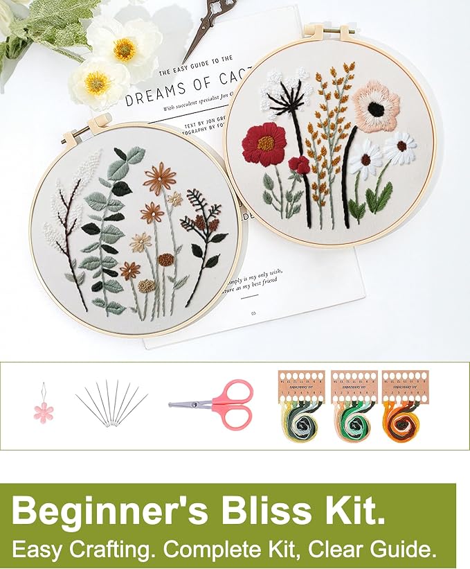 Santune 3 Sets Embroidery Kit, Cross Stitch Kits - Image 4