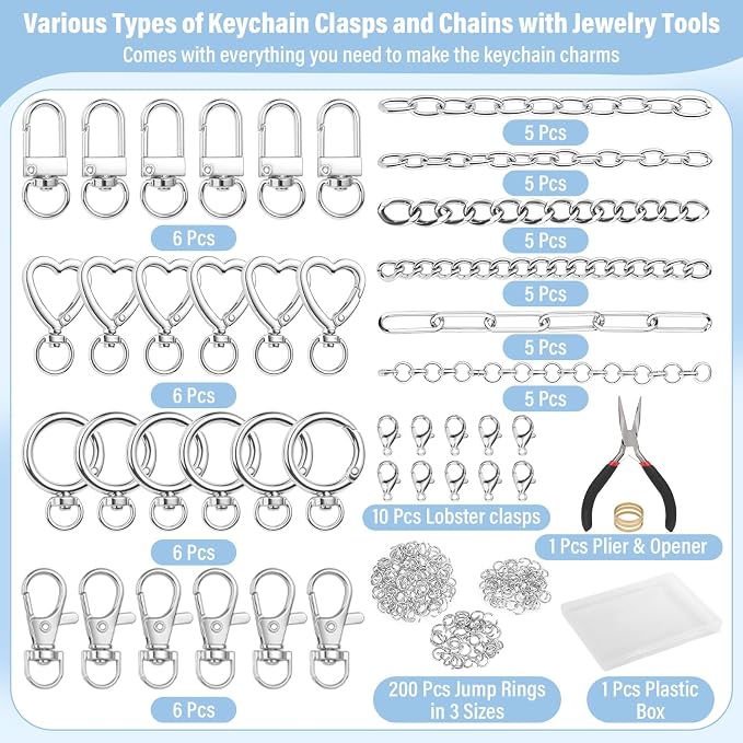 Modacraft 443 Pcs Charms Lip Gloss Keychain Making Kit - Image 3