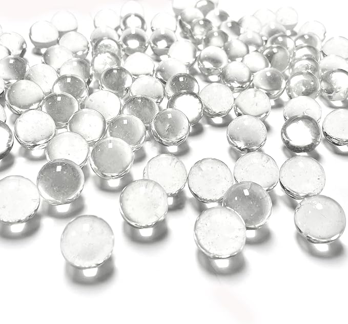 CYS EXCEL Clear Glass Gemstone Vase Filler Aquarium Round Marble Beads by CYSEXCEL%C2%AE