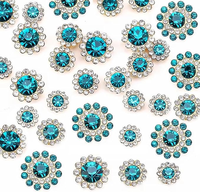 100pcs Sew on Rhinestones Crystals Glass Gems Metal Claw Mixed 8mm 10mm 12mm by UYTRDVG