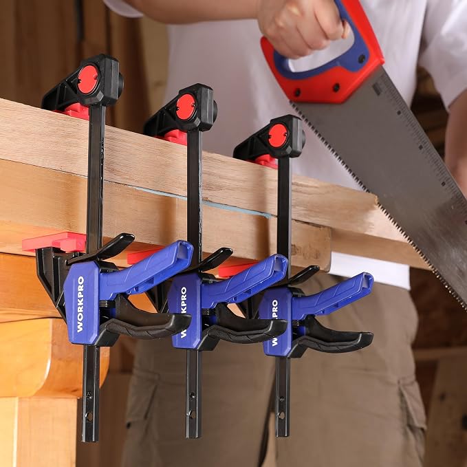 WORKPRO Mini Bar Clamps for Woodworking, 6-Inch Light-Duty Quick-Change Wood - Image 7