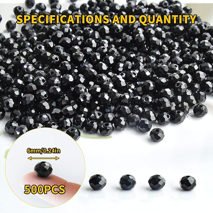 500Pcs 6mm Crystal Glass Beads for Jewelry Making Beads for Bracelets Necklace - Image 2