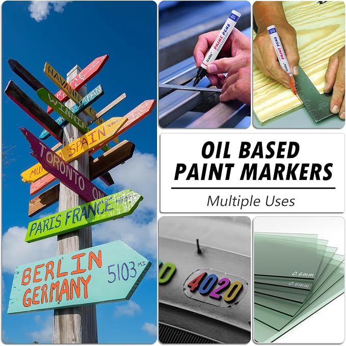 Pink Paint Markers, 3 Pack Oil-Based Waterproof Quick Dry Permanent Paint Pen - Image 4