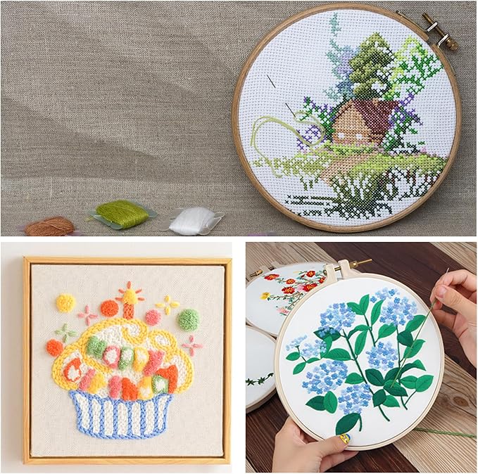 HexaHive Aida Cloth 14 Count Cross Stitch Fabric - 59 by 39 Inch Large Size Water Soluble Cross Stitch Canvas for Home DIY Embroidery Decoration Supplies (14CT, White)