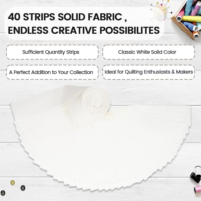 Craftido-20 Options-100% Cotton Jelly Roll Fabric Precut Strips - Image 3