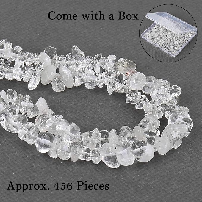 456 PCs Natural Chip Stone Beads, 5-8mm Irregular Multicolor Gemstones Loose - Image 4