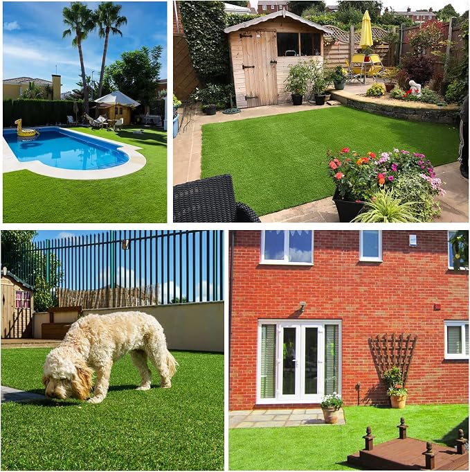 Artificial Grass Rug Outdoor Indoor 1FTX95FT Fake Grass Carpet Green Synthetic - Image 8