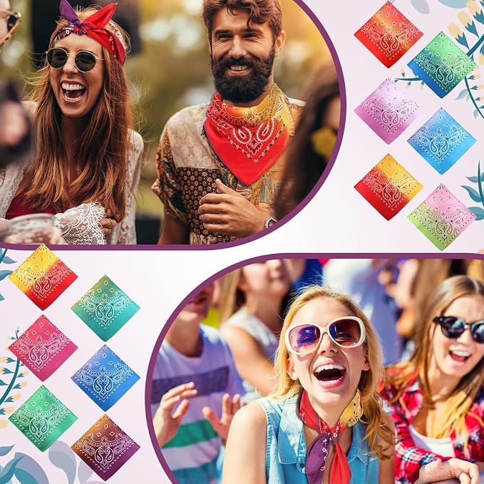 100 Pack Bandanas Unisex Paisley Bandanas Bulk Multi Purpose Cowboy Head Wrap - Image 2