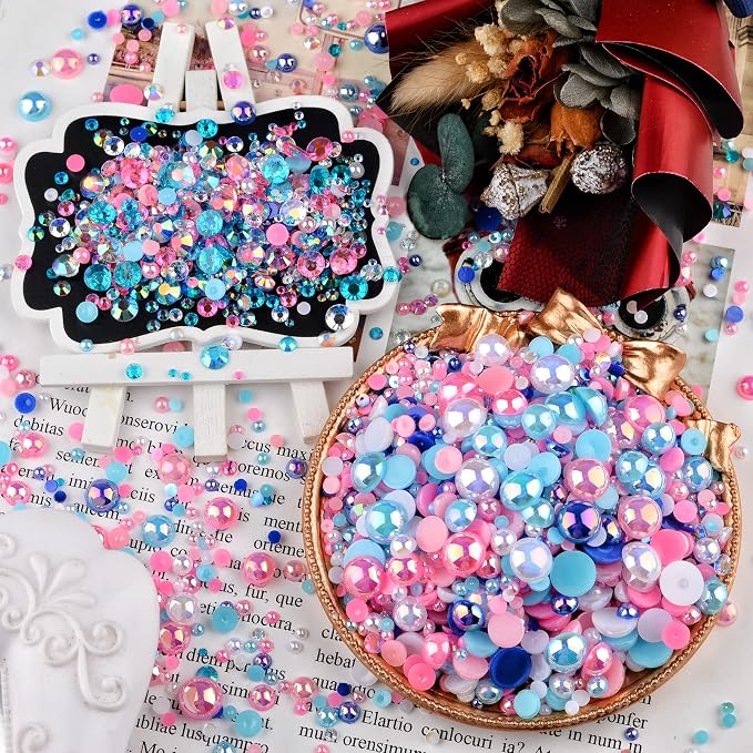3900+ Pcs Rhinestones and Pearls Kit, 2-10mm Flatback Gems - Image 5