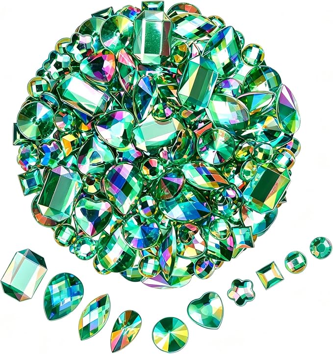 1200 Pcs AB Rhinestones for Bedazzling, Rainbow Effect Craft Gems for Crafting by Unknown