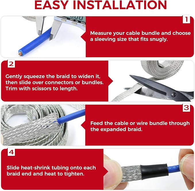 Tinned Copper Wire Grounding Braid Cable Shielding Sleeve Metal Wire Sheathing - Image 7