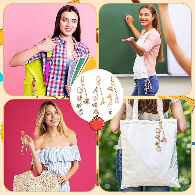 CraftyDream 558 Pcs Math Teacher Charms Keychain Making Kit Back to School - Image 5