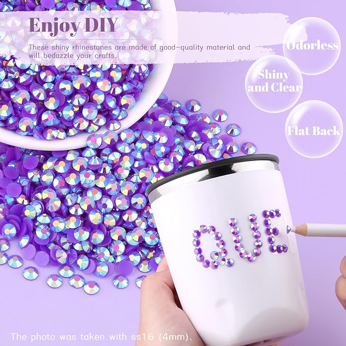 6000PCS 4mm Resin Jelly Rhinestones in Bulk, Bedazzling Flatback Crystals - Image 4
