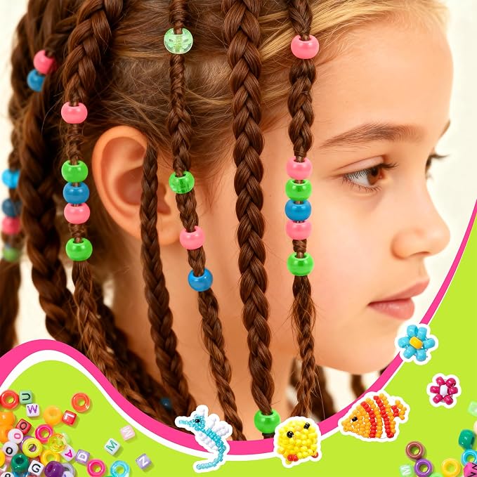 Simetufy 10000Pcs Pony Beads Bulk, 30 Colors Rainbow Kandi Beads - Image 8