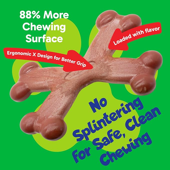 Chew’ems X Bone Dog Chew – Long-Lasting Salmon Flavor Treats - Image 2