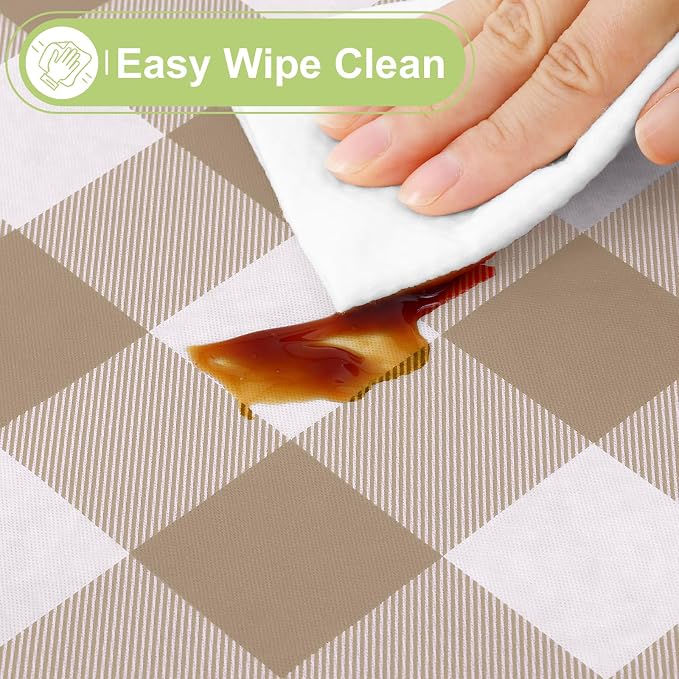 Smiry Oval Table Cloth, Waterproof Vinyl Tablecloths - Image 3