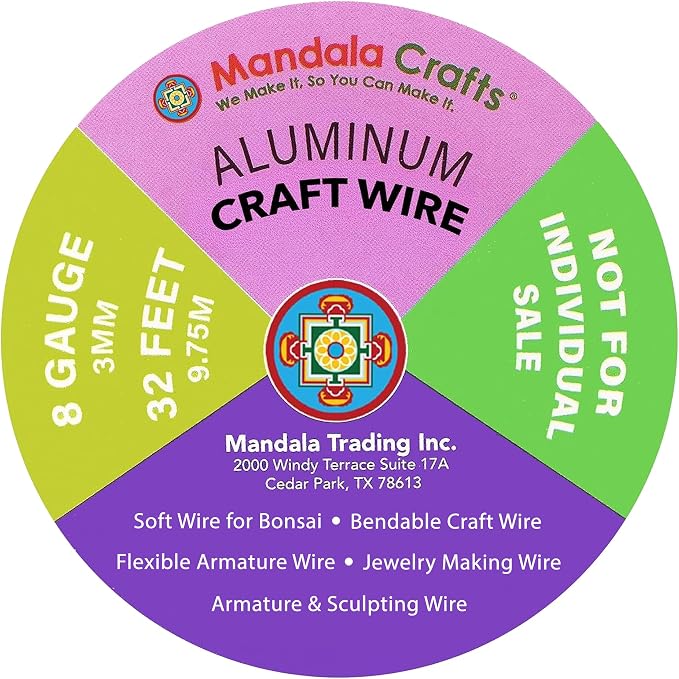 Mandala Crafts 8 Gauge Rose Gold Tone Combo Anodized Aluminum Craft Wire | 120 - Image 3