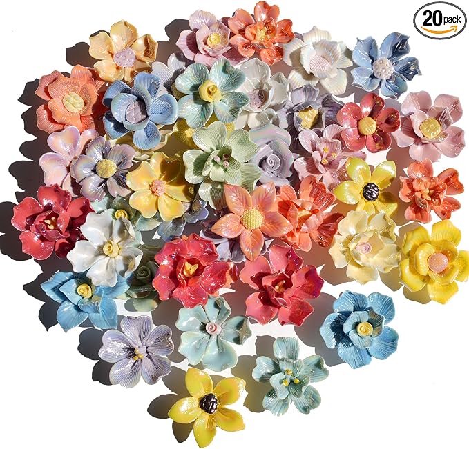 Lanyani Ceramic Flower Mosaic Tiles by LanyaniArtGlassMosaics
